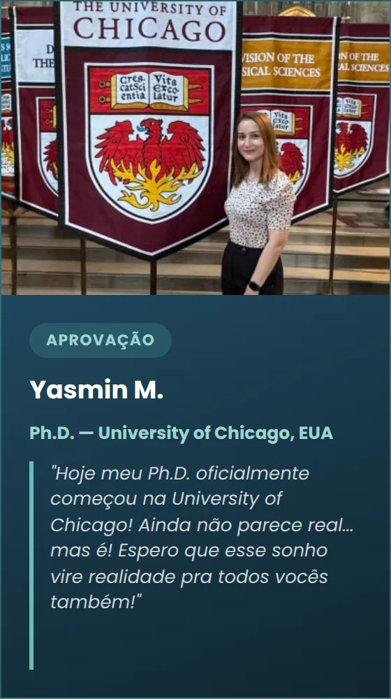 Yasmin M. — Ph.D. na University of Chicago