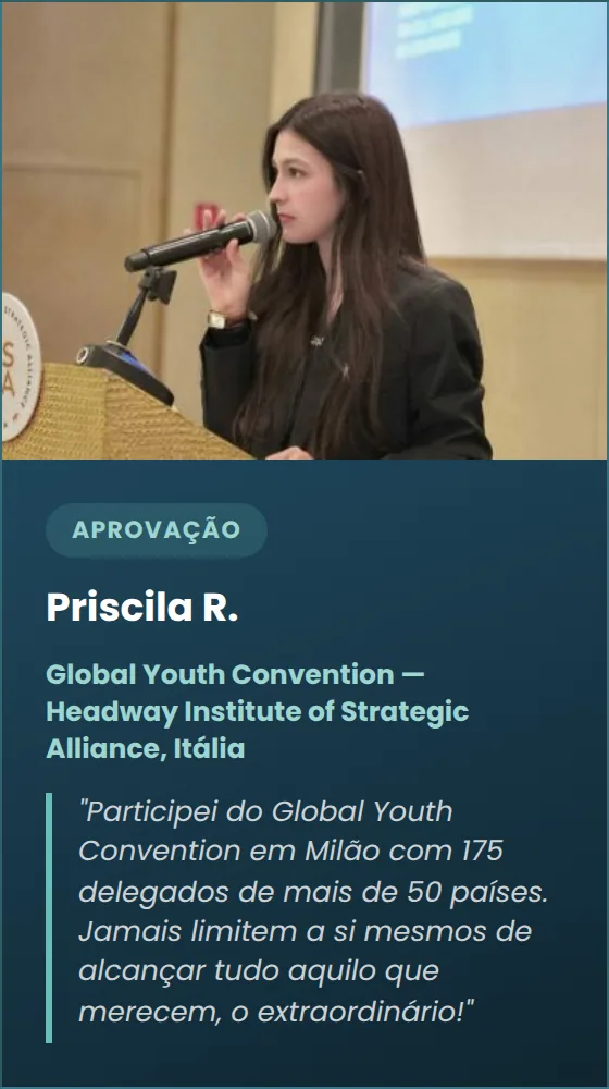 Priscila R. — Global Youth Convention, Itália