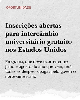 Recorte de notícia sobre bolsas de estudo